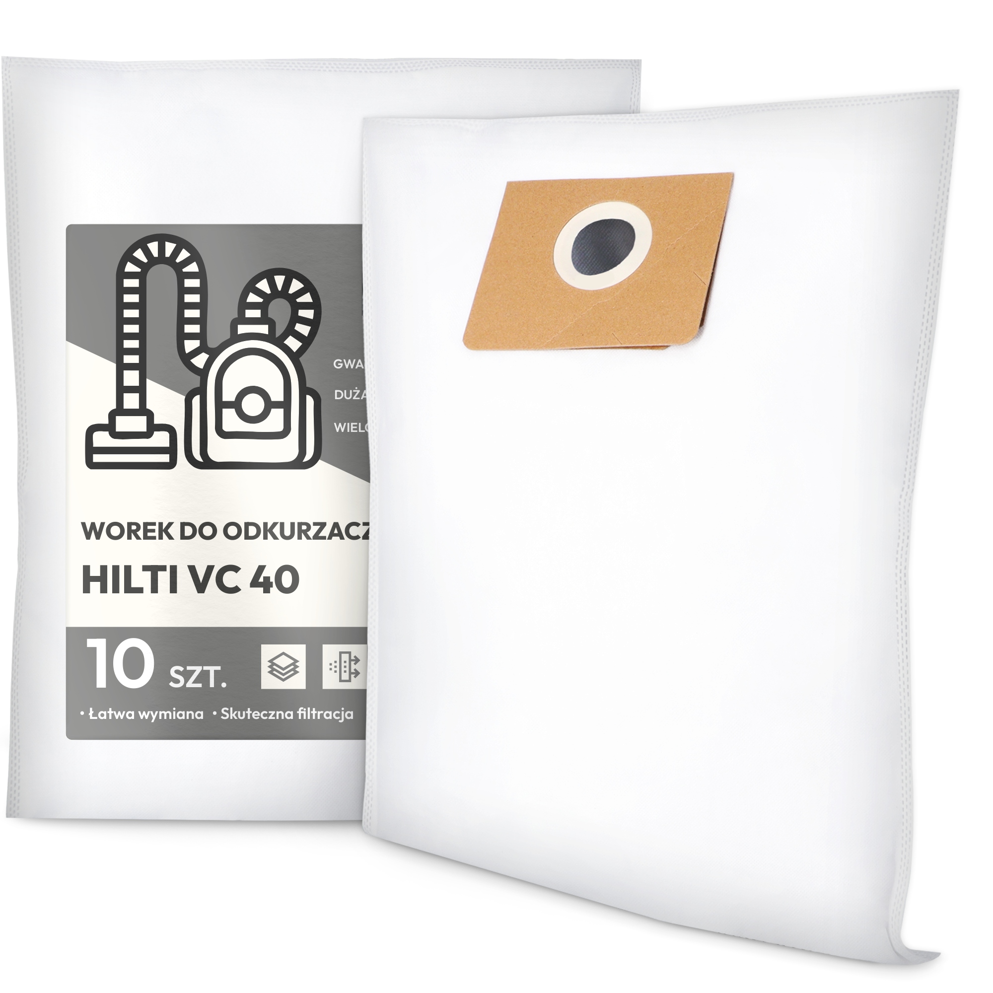 10x Worek do Odkurzacza Hilti VC 40 Flizelinowy Duży Mocny Torba Worki G9