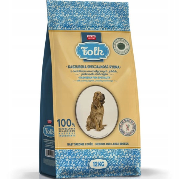 Levně Suché krmivo pro psy Folk Kašubská rybí specialita střední a velká 12 kg