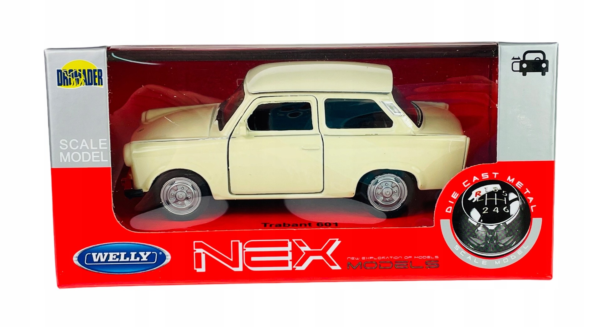 WELLY TRABANT 601 BEŻOWY 1:34 LEGENDY PRL NOWY Wiek dziecka 3 lata +