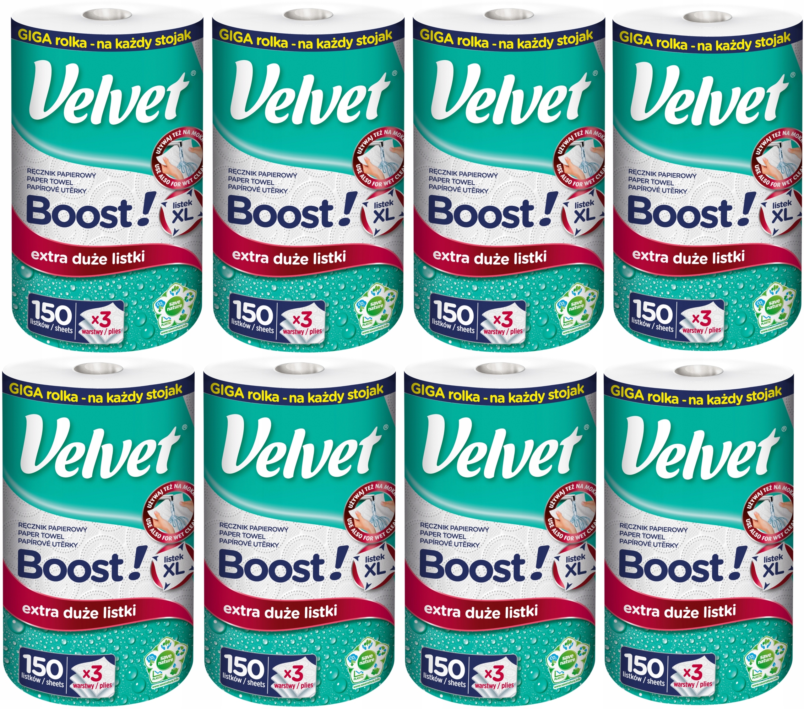 Levně Velvet Papírový ručník Boost! x 8