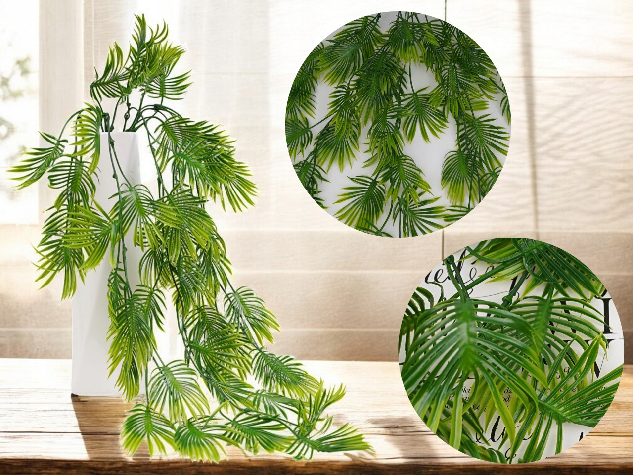 SZTUCZNE LIŚCIE XXL ZIELONE ŚCIANY ROŚLNA WISZĄCA 75CM ZWISAJĄCE GĘSTY ZWIS Marka Topoblu