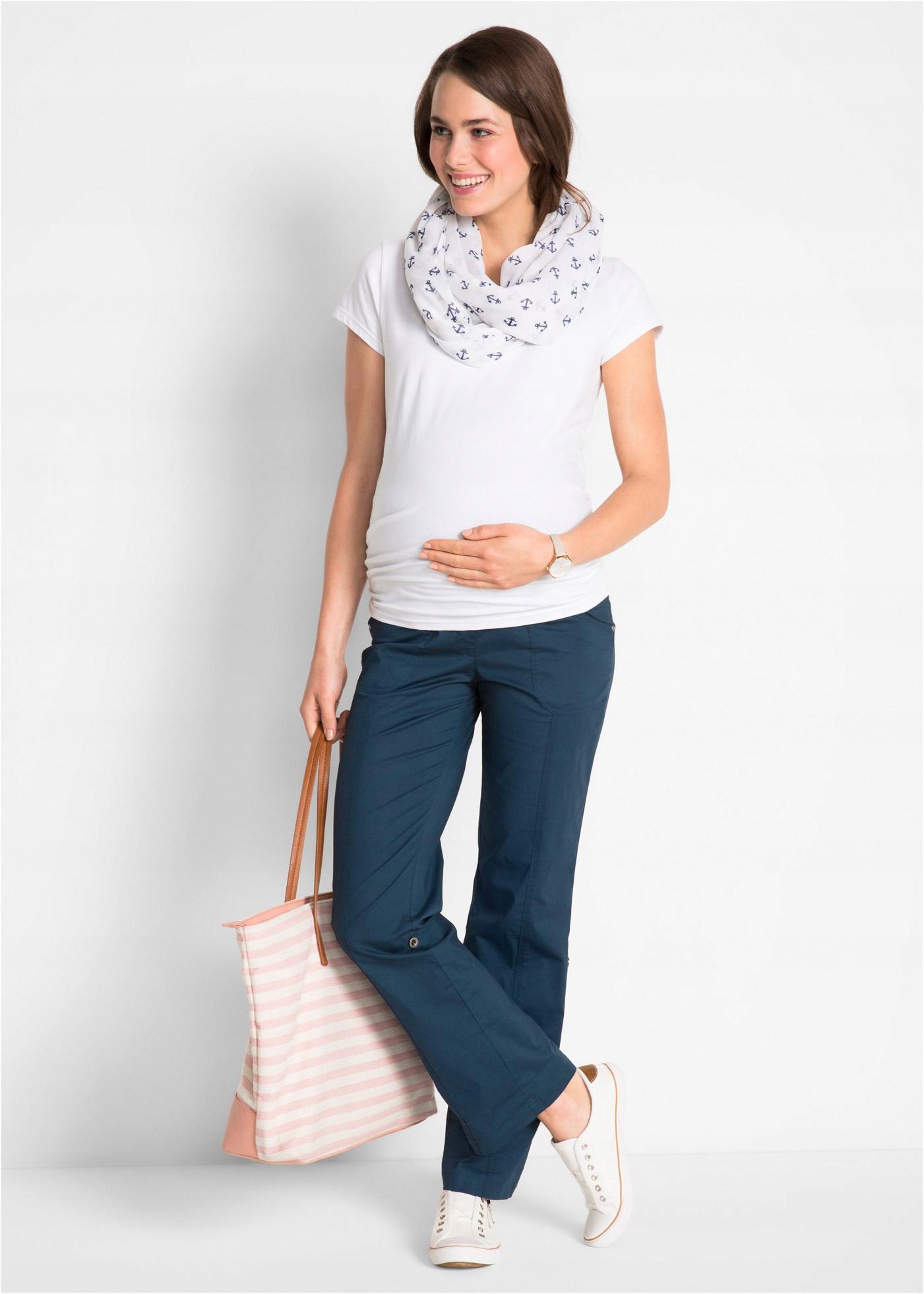 46 SPODNIE CIĄŻOWE PROSTE NOGAWKI tcu Wzór dominujący bez wzoru