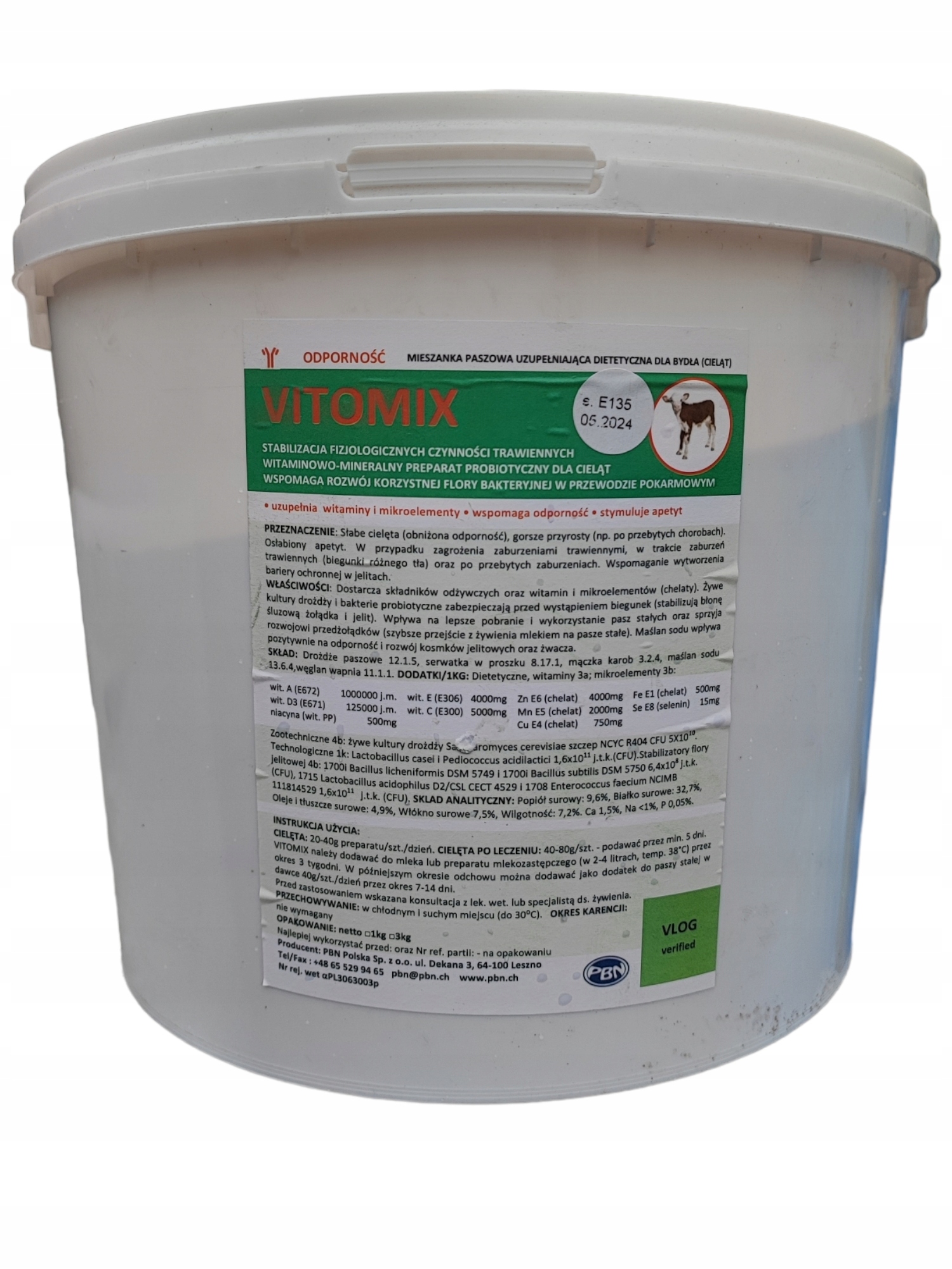 

Pbn Vitomix 3 kg witaminy dla cieląt