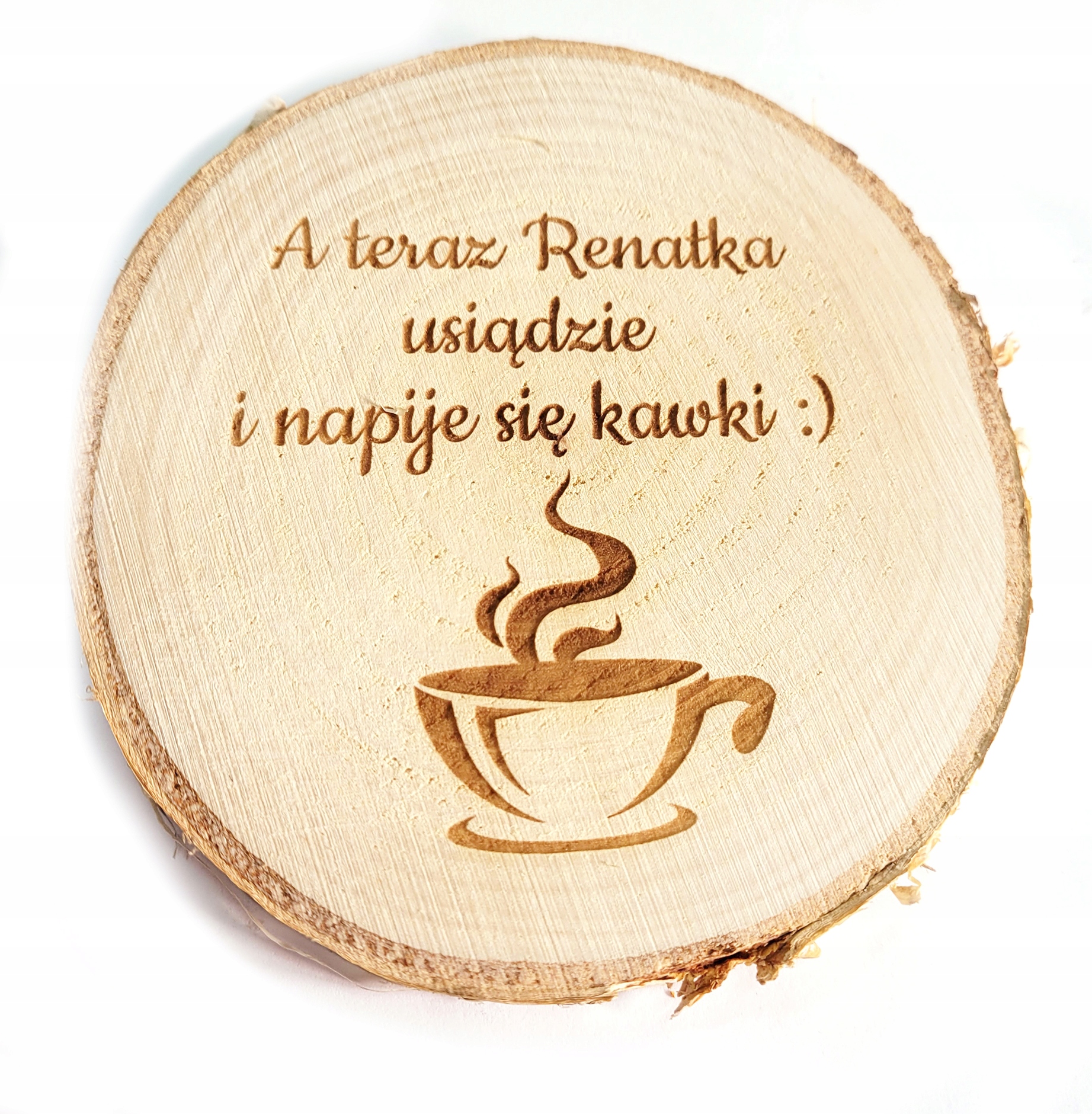 

Plaster drewna z korą , Grawer dowolny tekst