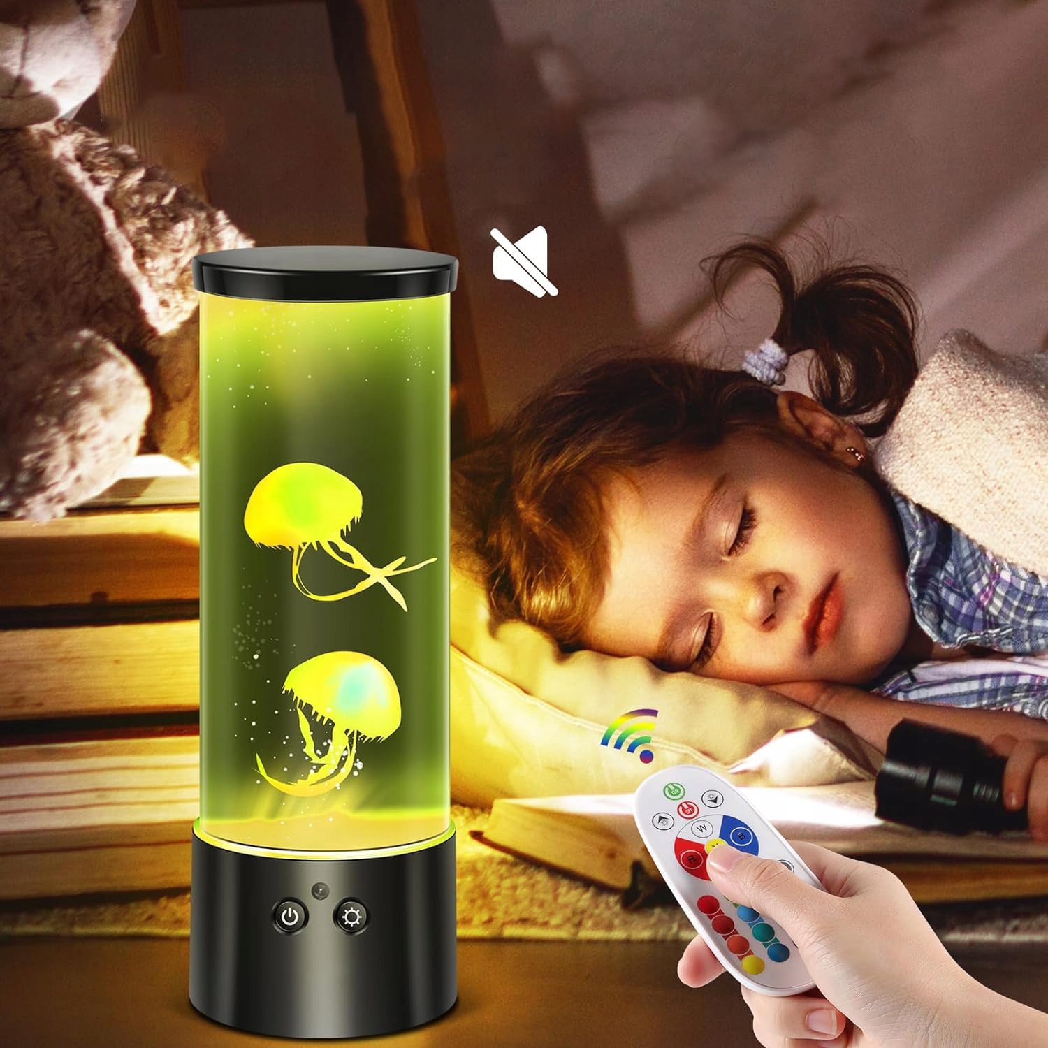 LAMPA STOŁOWA LAMPKA NOCNA MEDUZY 17 TRYBÓW ZMIANY KOLORU 4 EFEKTY ŚWIETLNE Marka bez marki