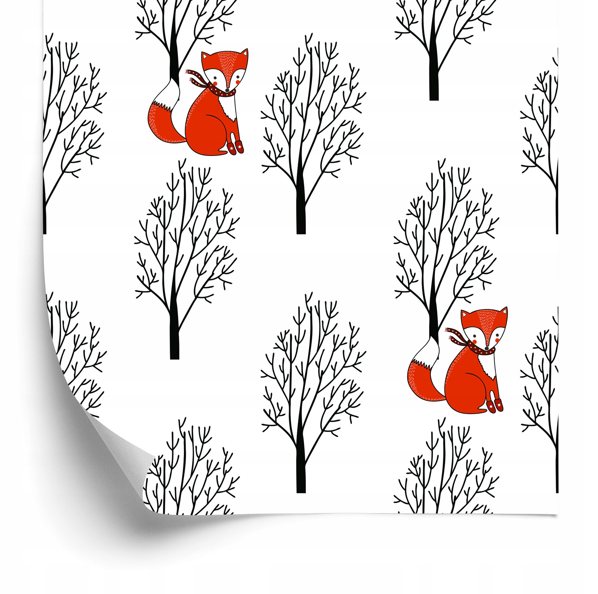 Tapeta Lisy medzi stromami 50x1000 cm