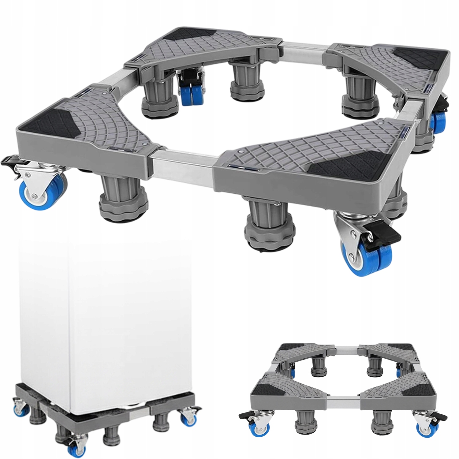 Podstawa Pralki Regulowana 42-66CM Z 8 Stopkami I 4 Kółkami Do Pralki