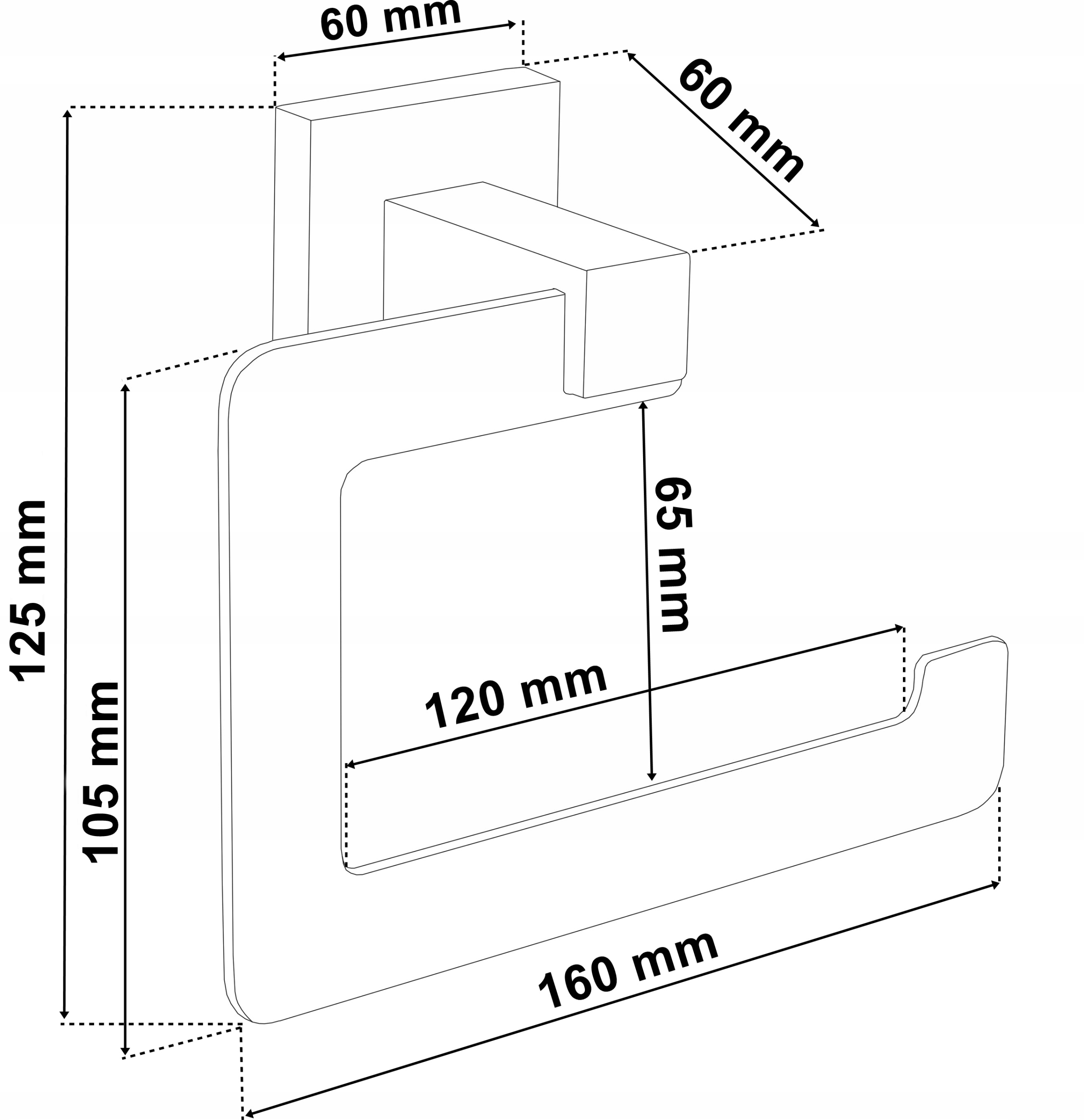 UCHWYT NA PAPIER TOALETOWY CZARNY LOFT ŚCIENNY ALUMINIOWY NA KOŁKI Kod producenta 322765MG