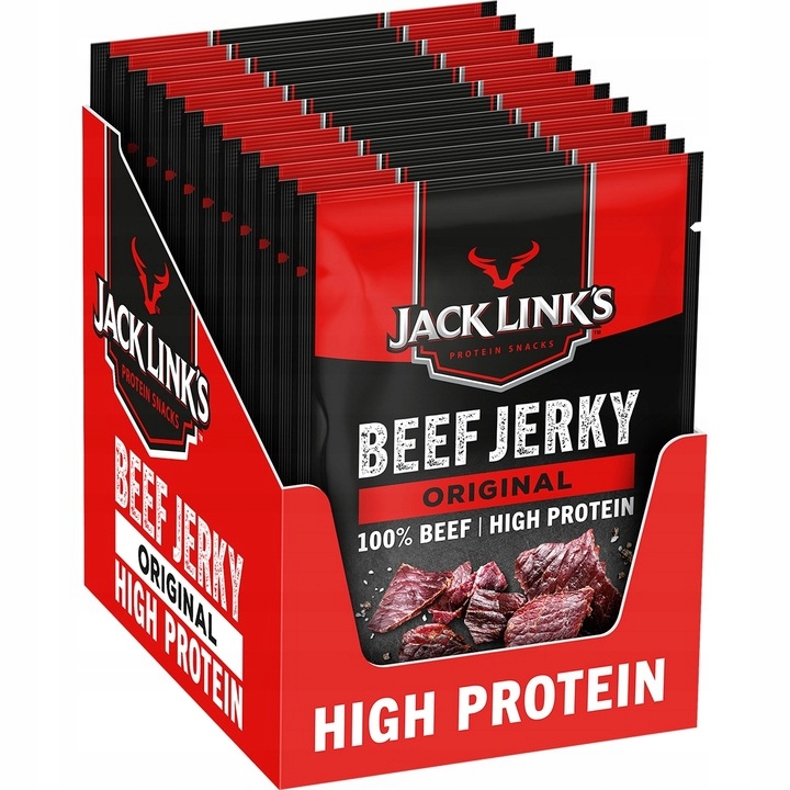 Levně Sušené hovězí maso Jack Link's Beef Jerky Original 12 x 60 g