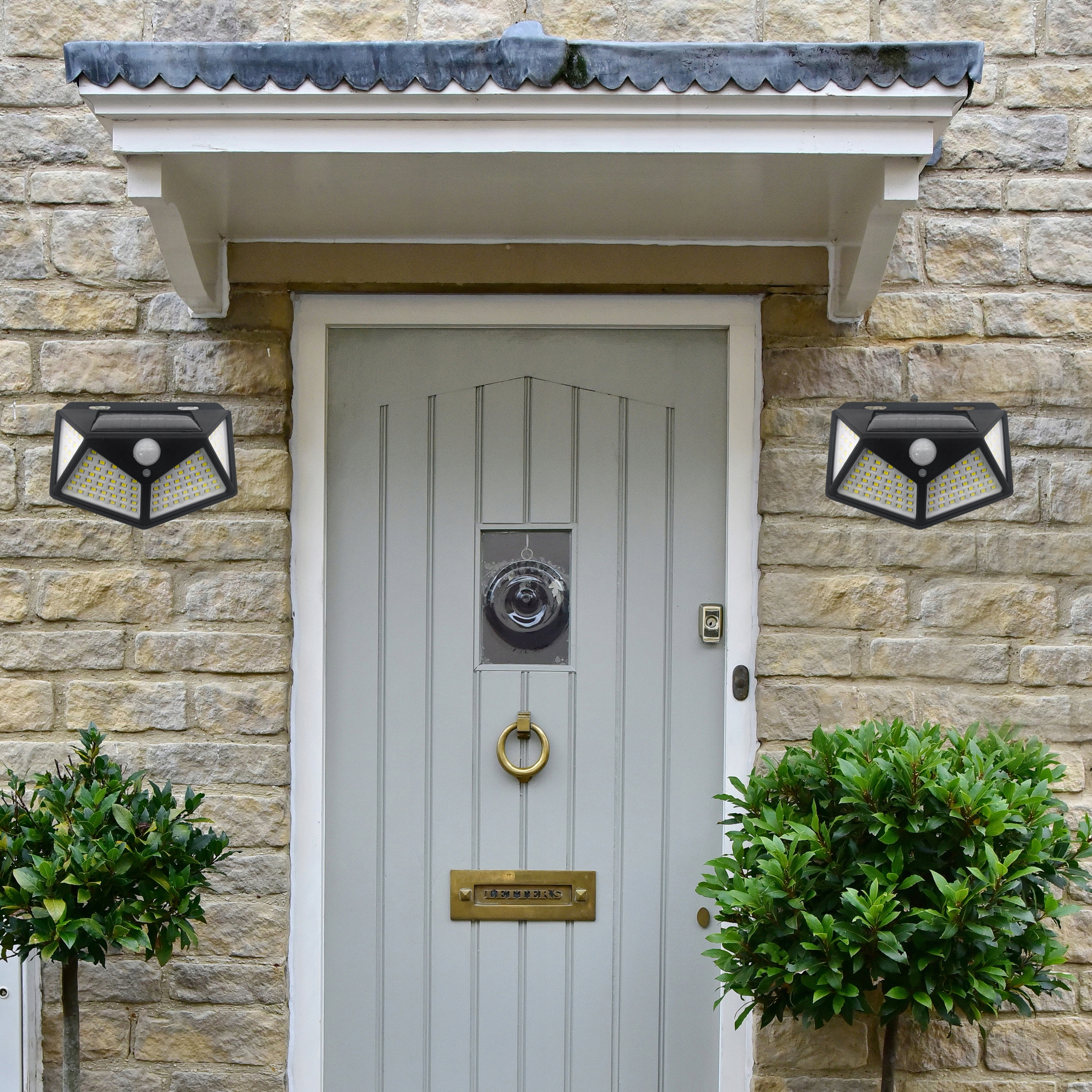 LAMPA LED SOLARNA Z CZUJNIKIEM OGRODOWA ZEWNĘTRZNA Kolor czarny