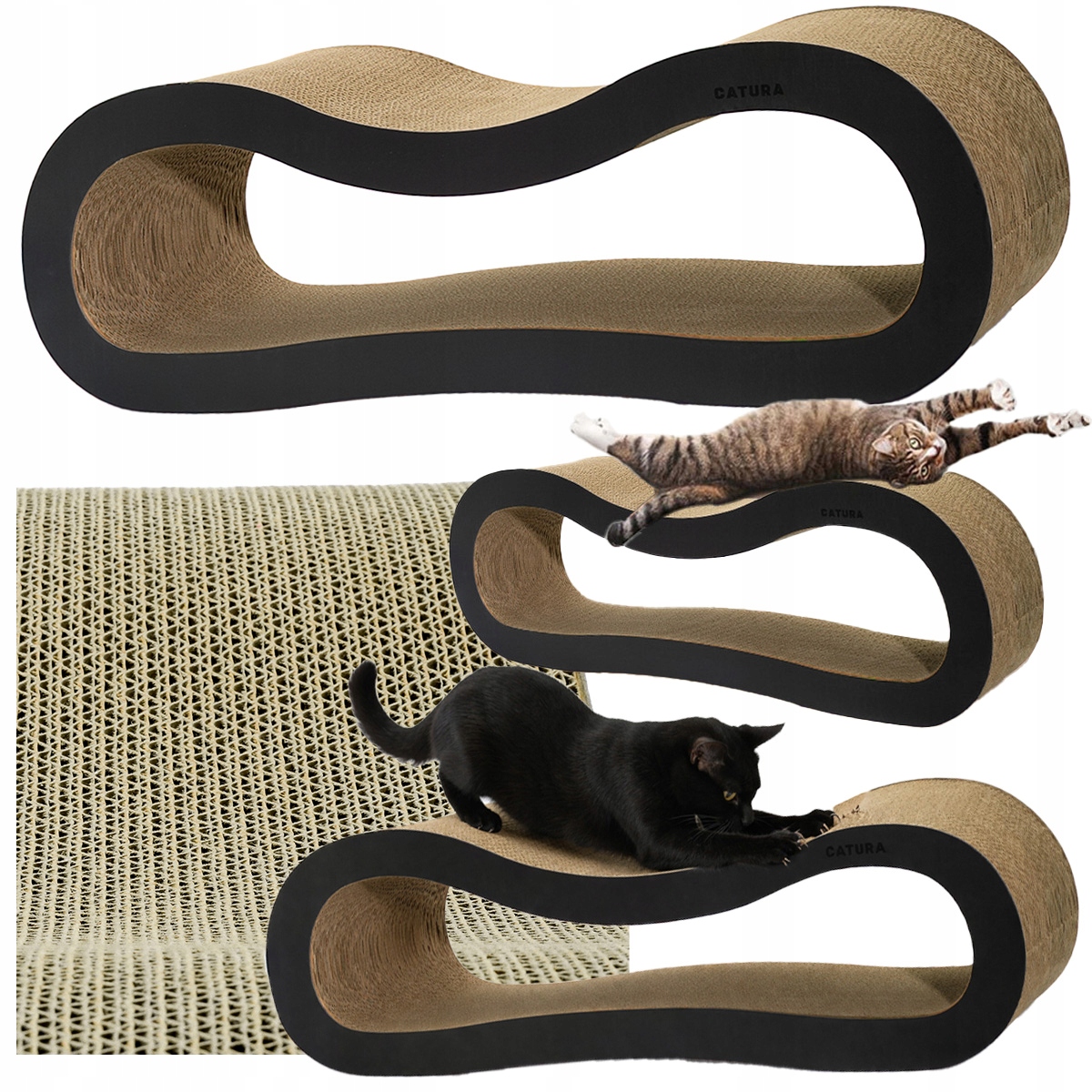 Drapak dla kota kartonowy Ekologiczny tekturowy naturalny leżak Duży Catura