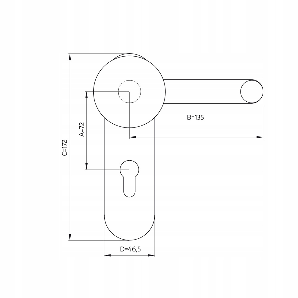 GAŁKO-KLAMKA DO DRZWI PRZECIWPOŻAROWYCH PPOŻ 72 WK Marka GJM