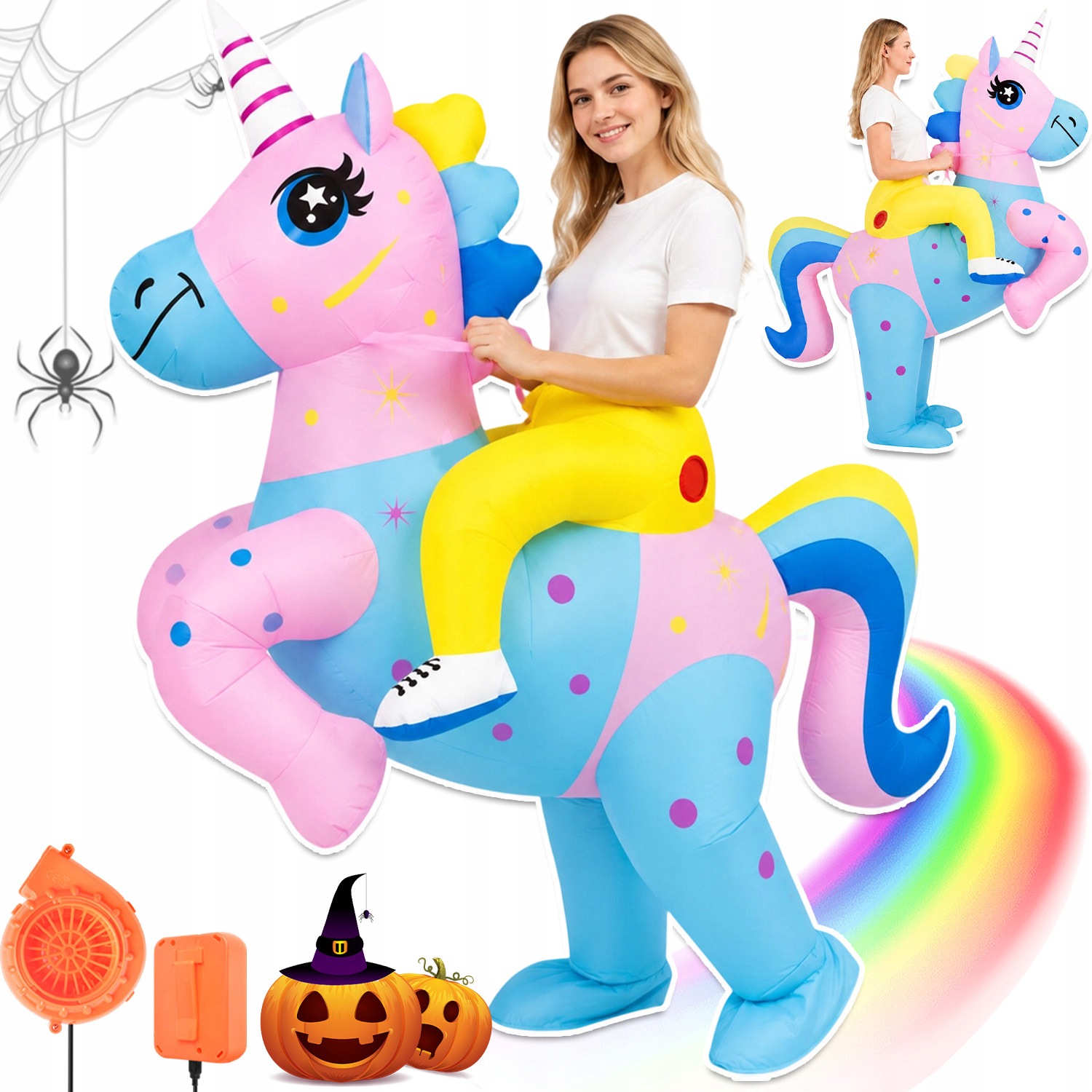 Nafukovací Kostým Cosplay V Sadě Halloweenský Převlek Nastavitelný 170-190 CM