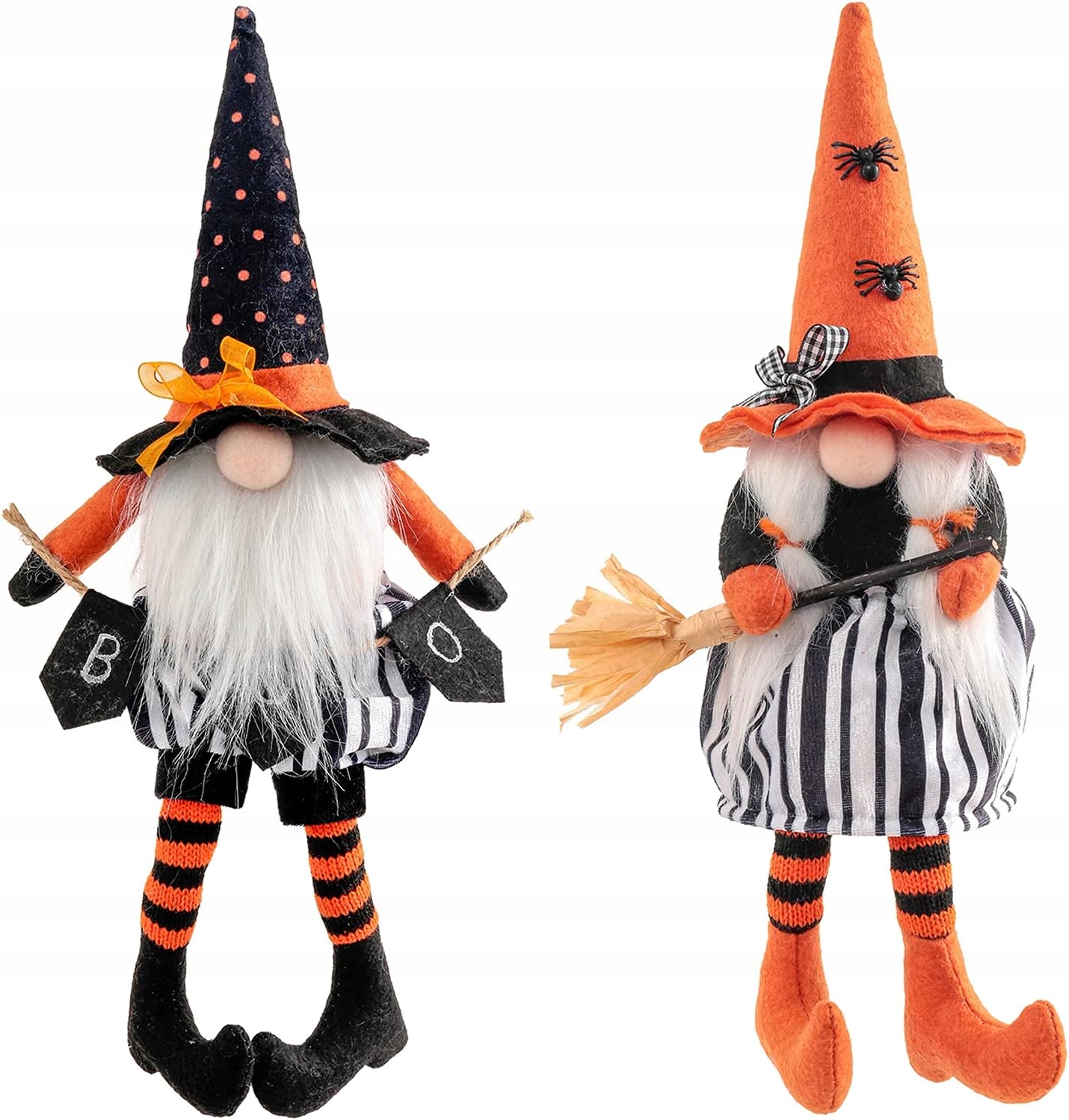 Halloweenský trpaslík, plyšové podzimní dekorace, ruční výroba
