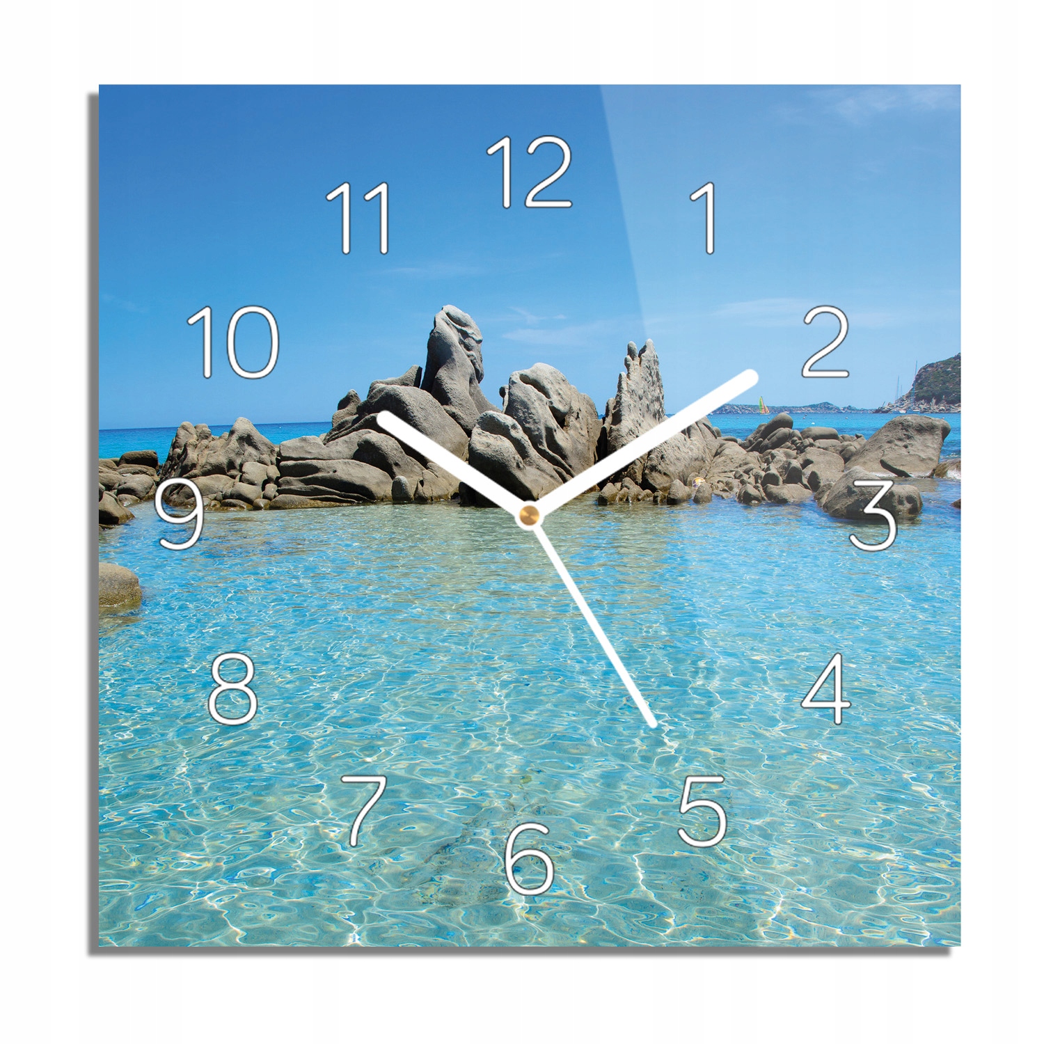 

Morze wyspa skały foto-zegar z grafiką 30x30 cichy