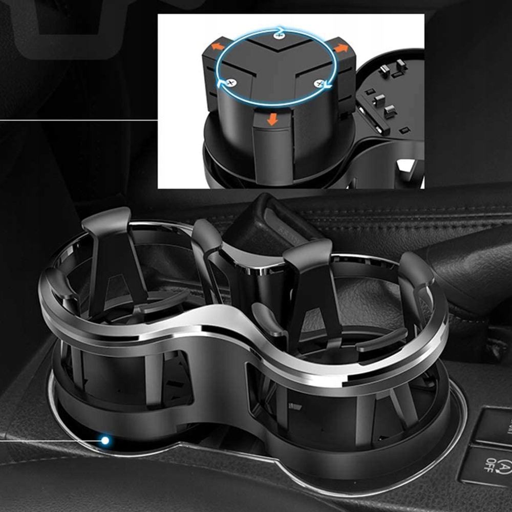 UCHWYT NA KUBEK KONSOLA ŚRODKOWA SAMOCHODU PODWÓJNY UCHWYT NA NAPOJE CZARNY Rodzaj na kubki