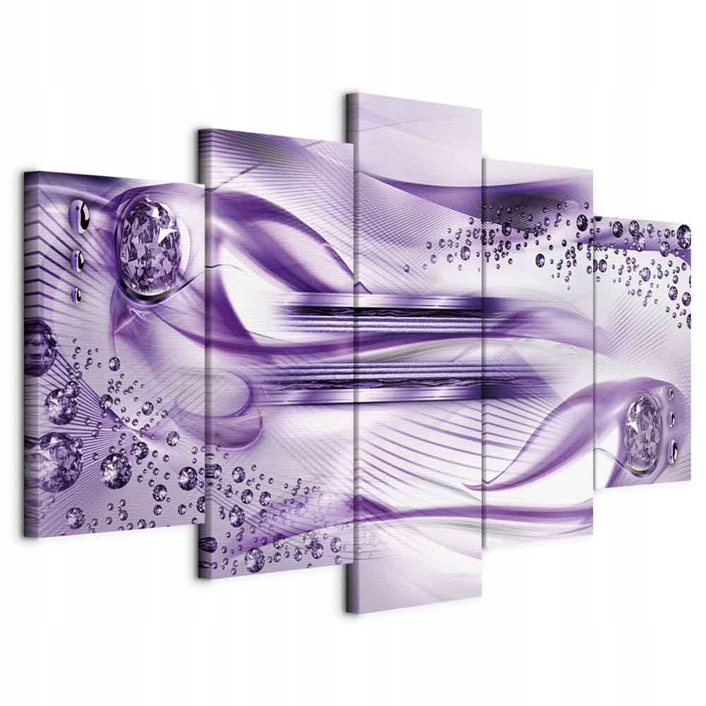 Obraz 5 Částí Triptych Abstraktní Fialová Moderní Glamour Velký 200x100