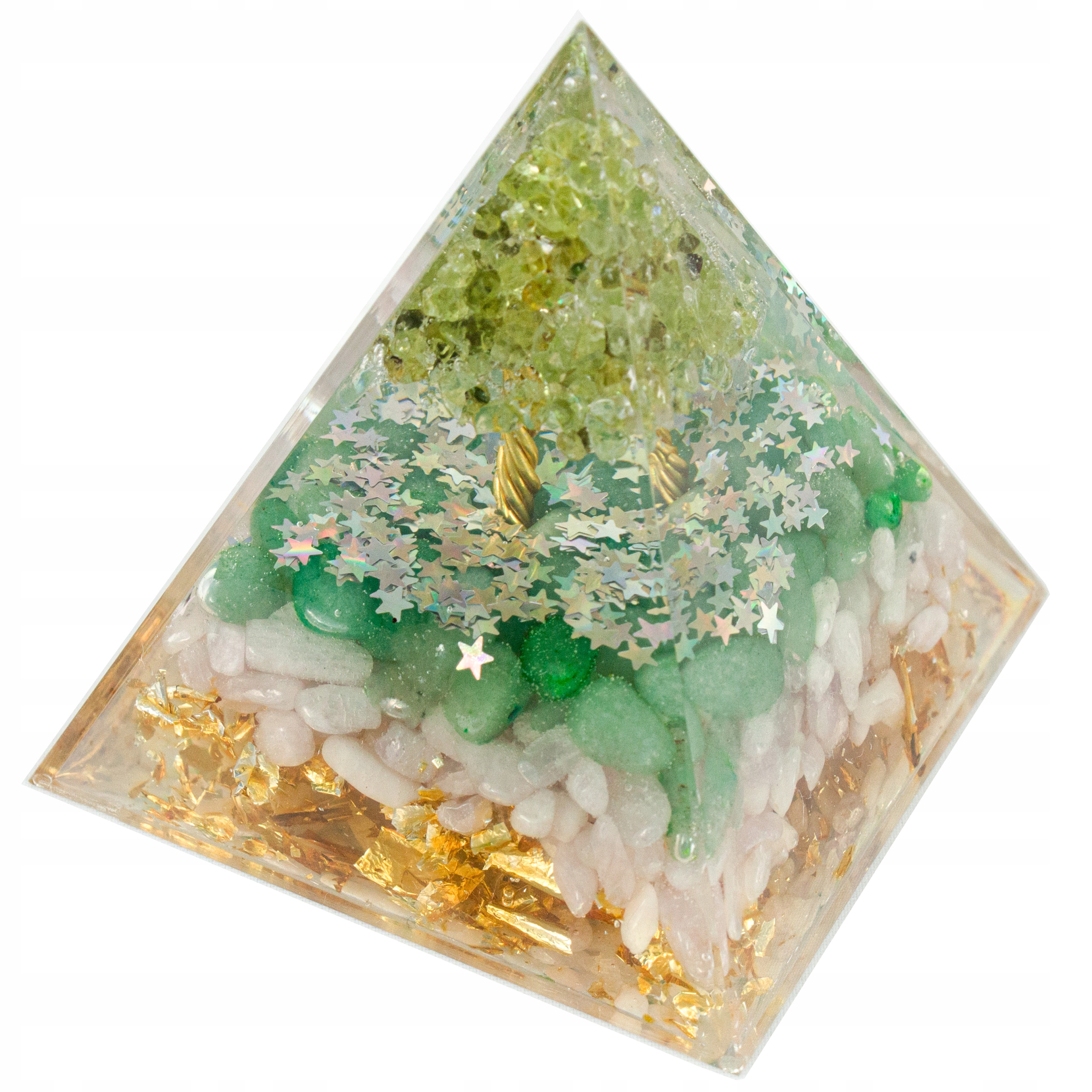 Pyramida Orgonit Pyramida Zářič Kunzit Harmonie Dárek Pryskyřice 6 cm