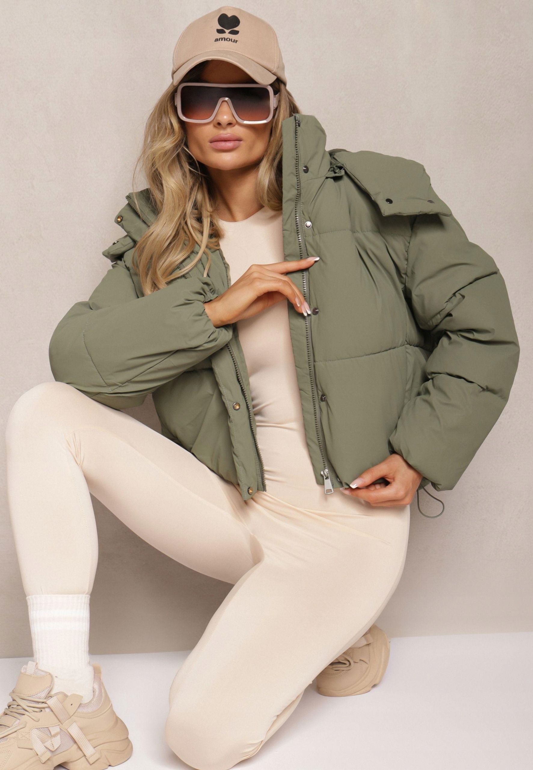 Renee Tmavě zelená dámská prošívaná bunda XXL