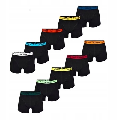 Lee Cooper pánské boxerky bavlna černé 10 kusů nápojů, Velikost M