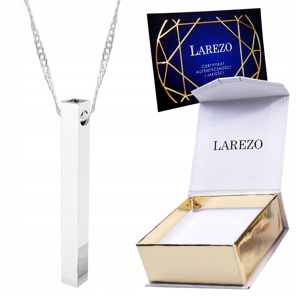 Stříbrný náhrdelník Řetízek 925 Trubka Nosník Obdélníkový Obdélník Stříbro