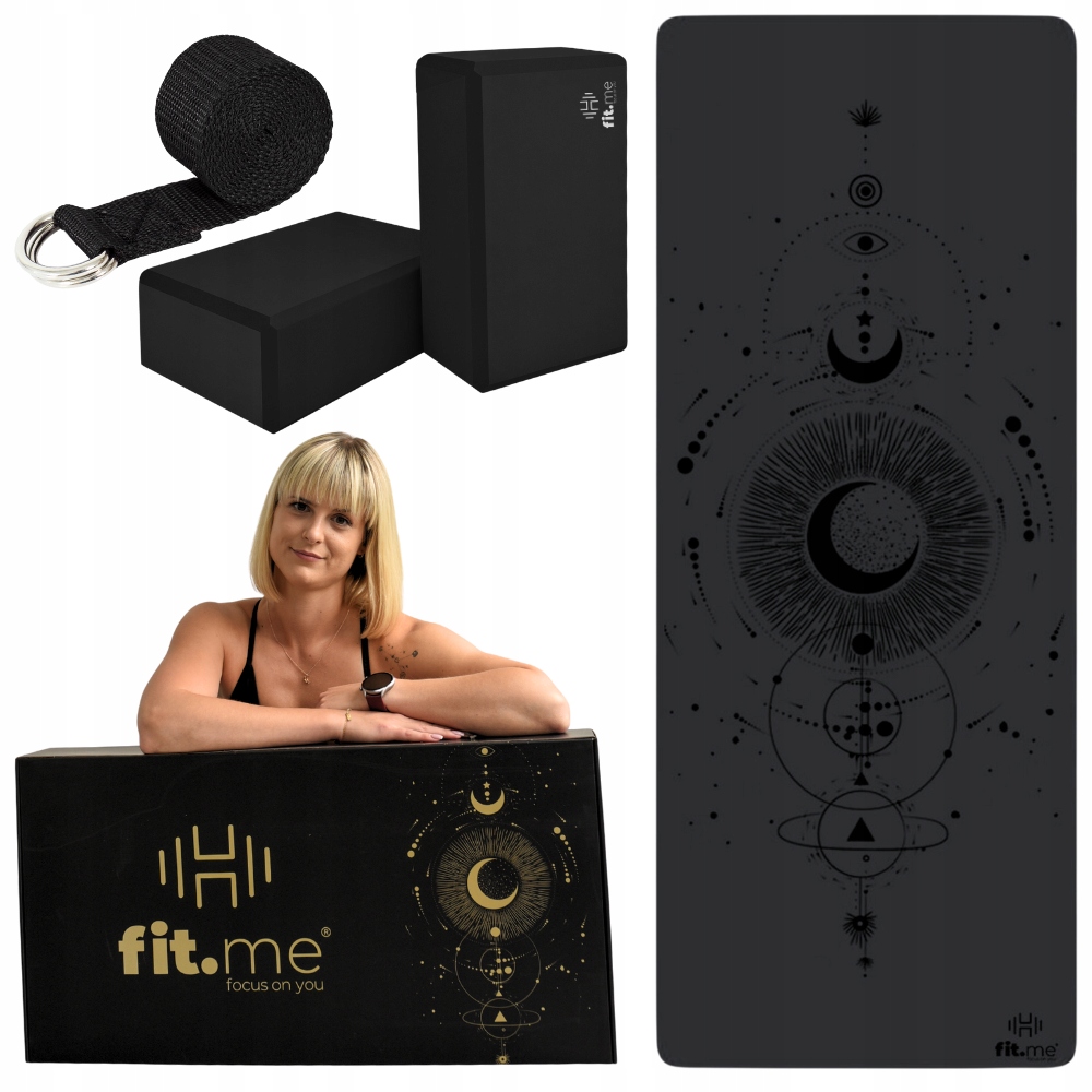 Krásná Měsíční Sada Premium Podložka Na Jógu Kaučuk Kostky Pásek