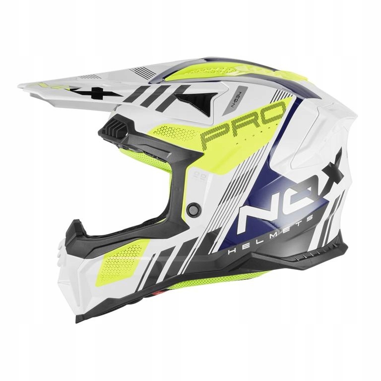 Nox Prilba Off Road Cross N634 Storm Farba Biela/modrá/žltá Fluo (XL)