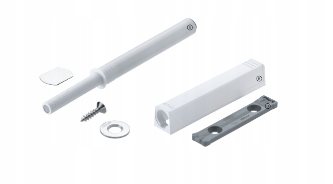 

Blum Tip-on 956A1004 adapter 956A1201 długi biały