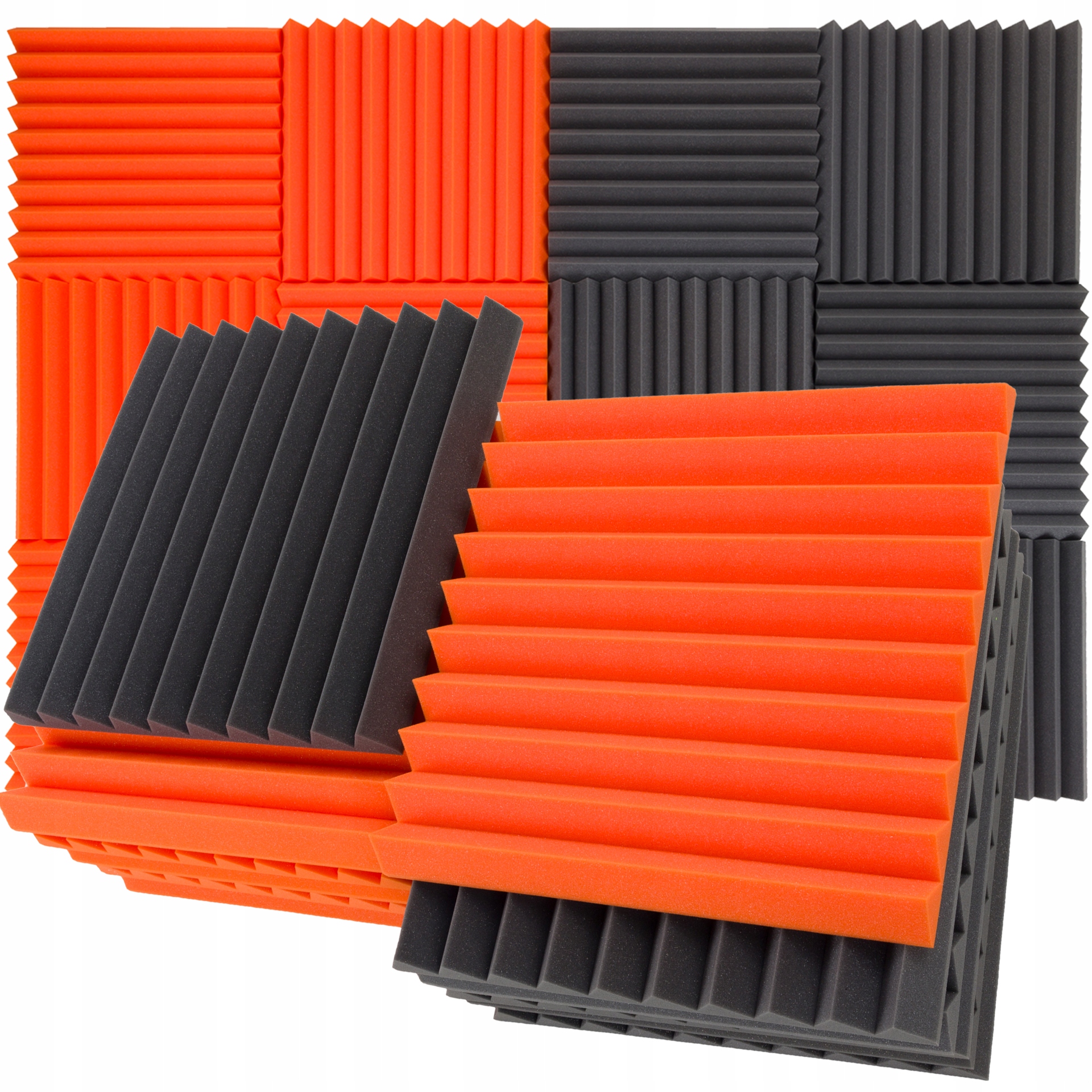 PIANKI AKUSTYCZNE PANELE AKUSTYCZNE KLIN POMARAŃCZ trójkąt redukcja echo