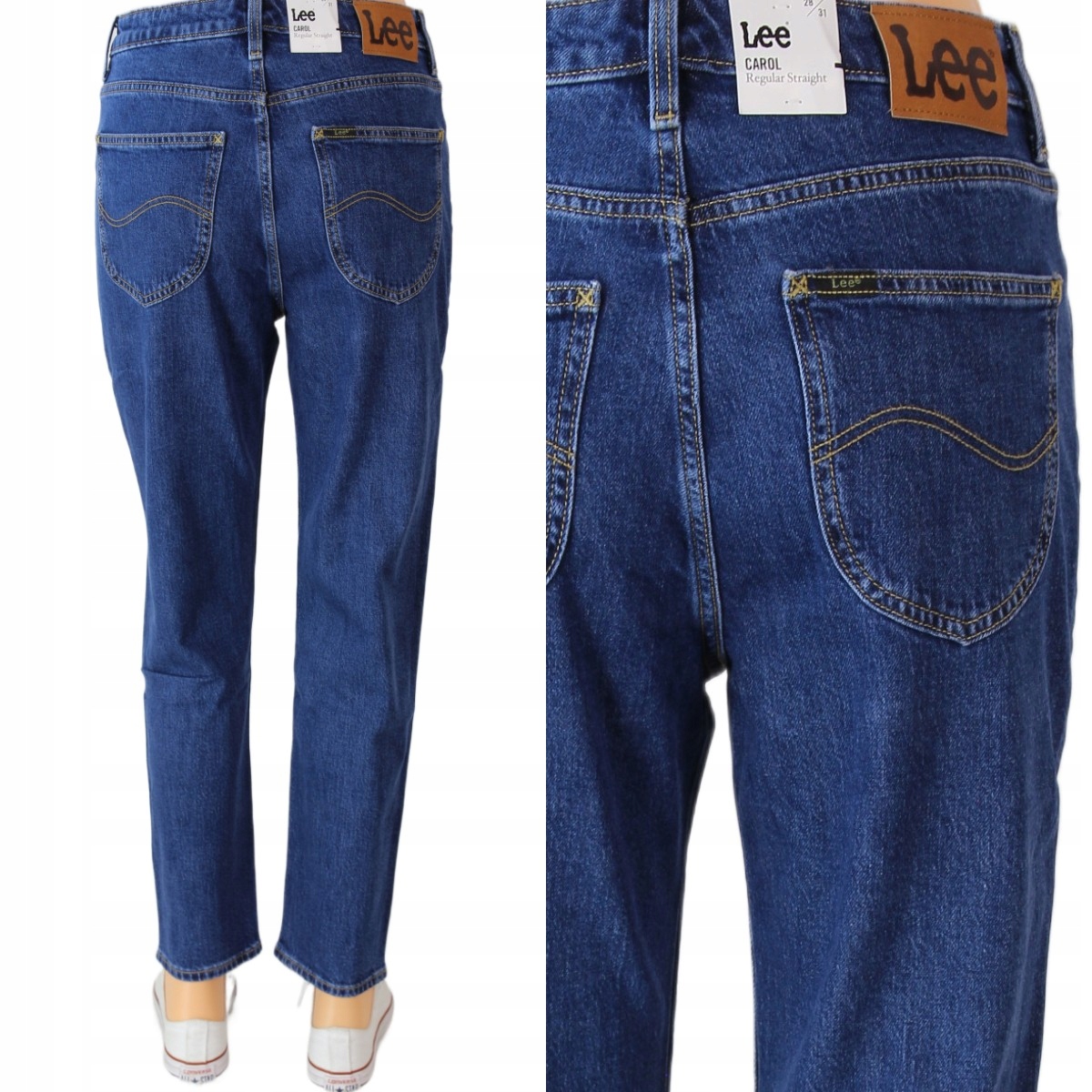 Lee Carol Straight Jeansy Proste Spodnie "fresh Berry" W29 L33