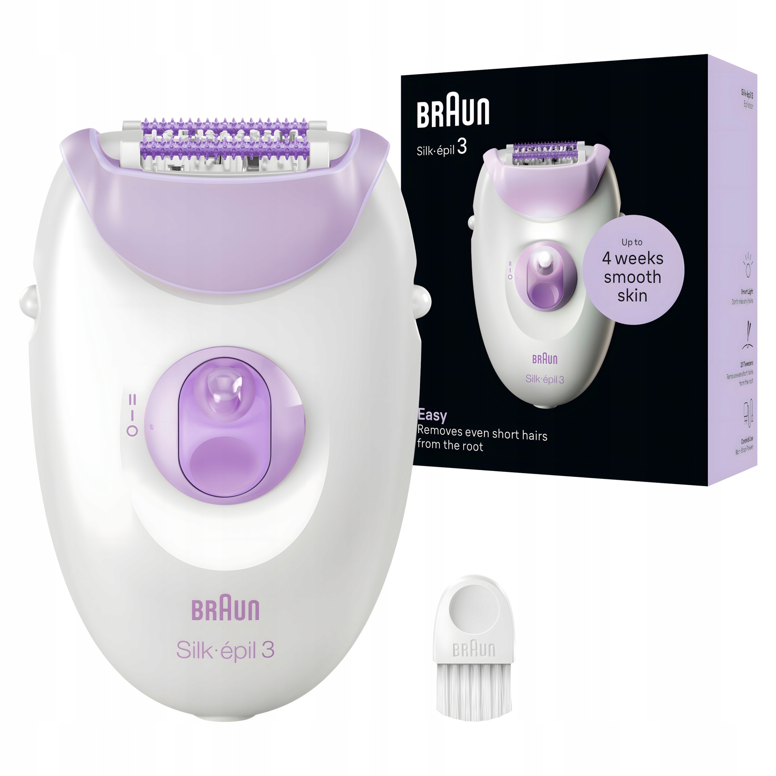 Braun Silk-épil 3 3-000 depilátor bílo-fialový SmartLight