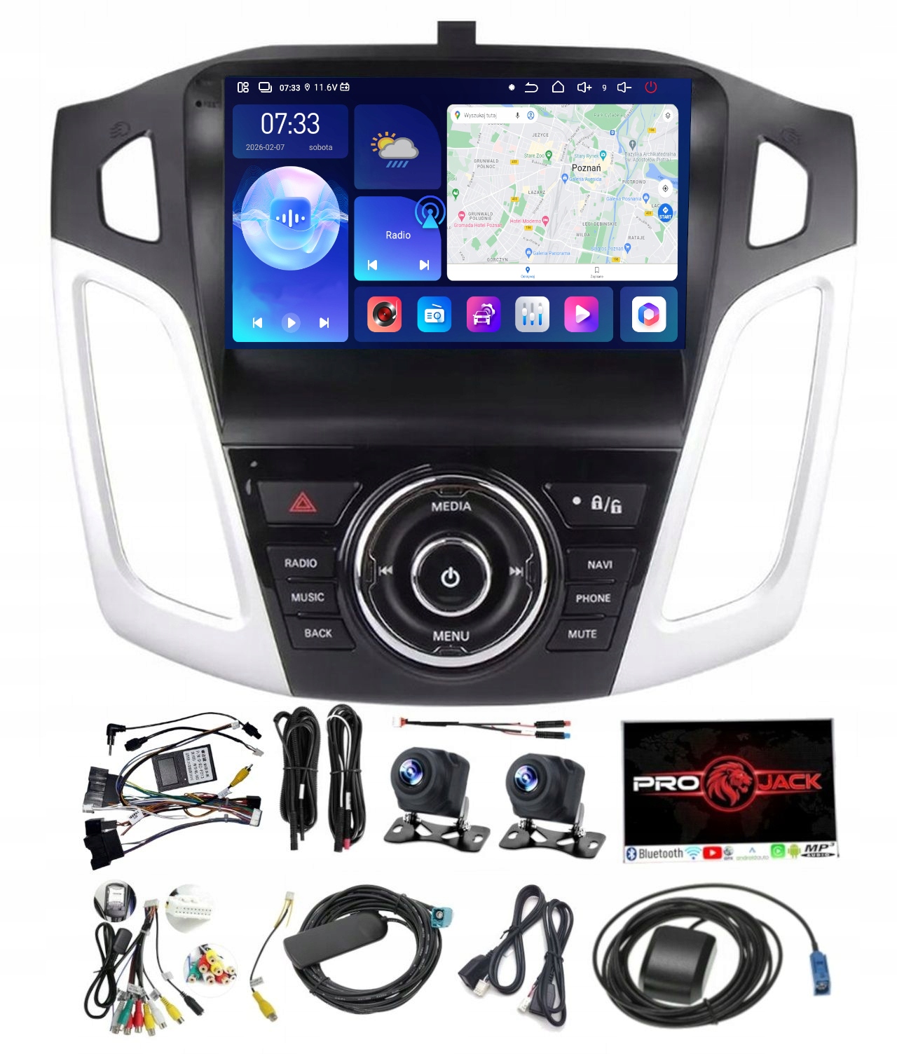 Rádio Navigácia Carplay Gps Android Ford Focus 3 2010-19 6GB 128GB Sim