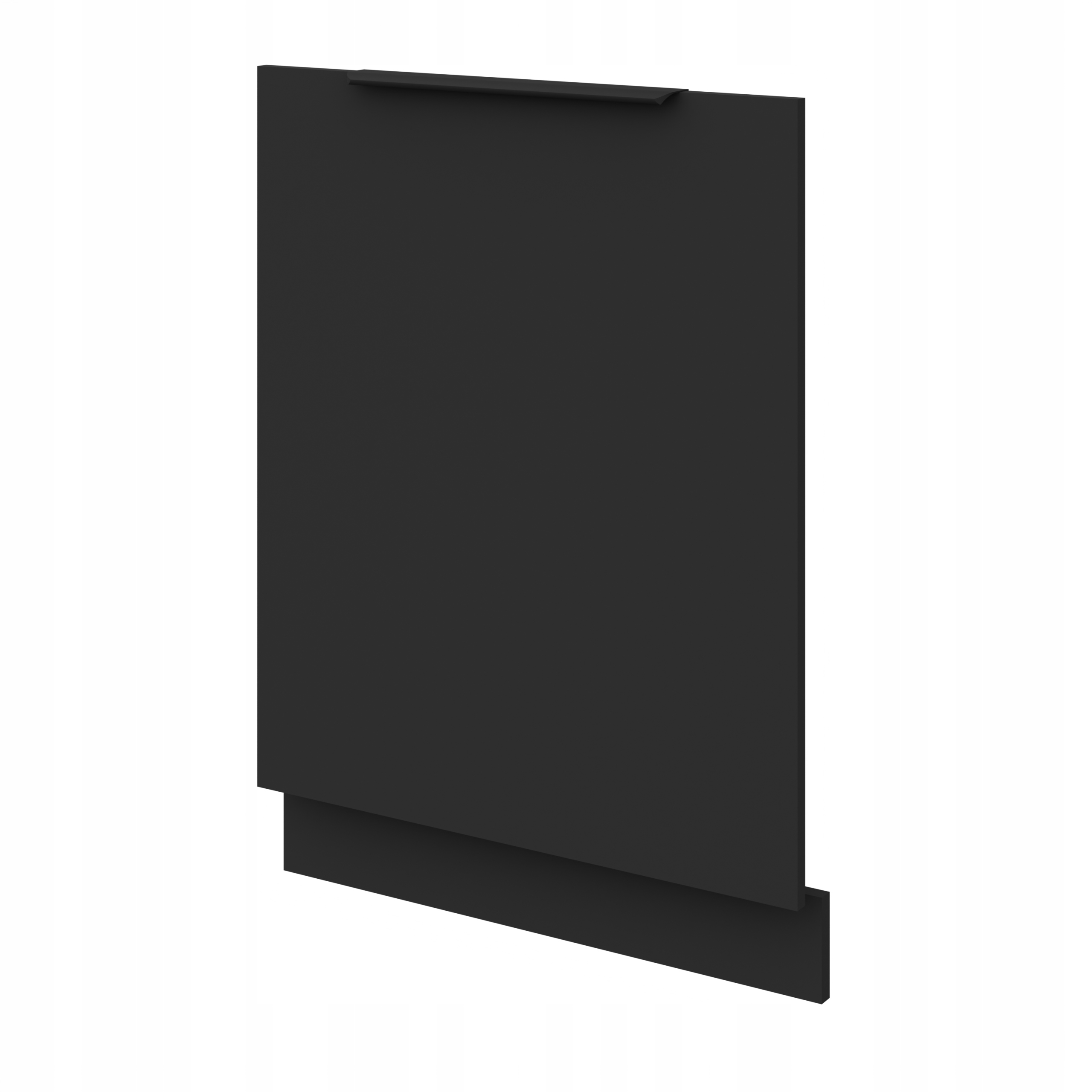Panel pro vestavbu Černý matný 713 x 596, přední část pro vestavnou myčku nádobí 60 cm
