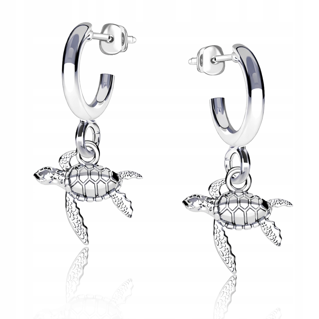 Želva Želvička Mořská Želvičky Stříbrné náušnice na tyčkách stříbro 925