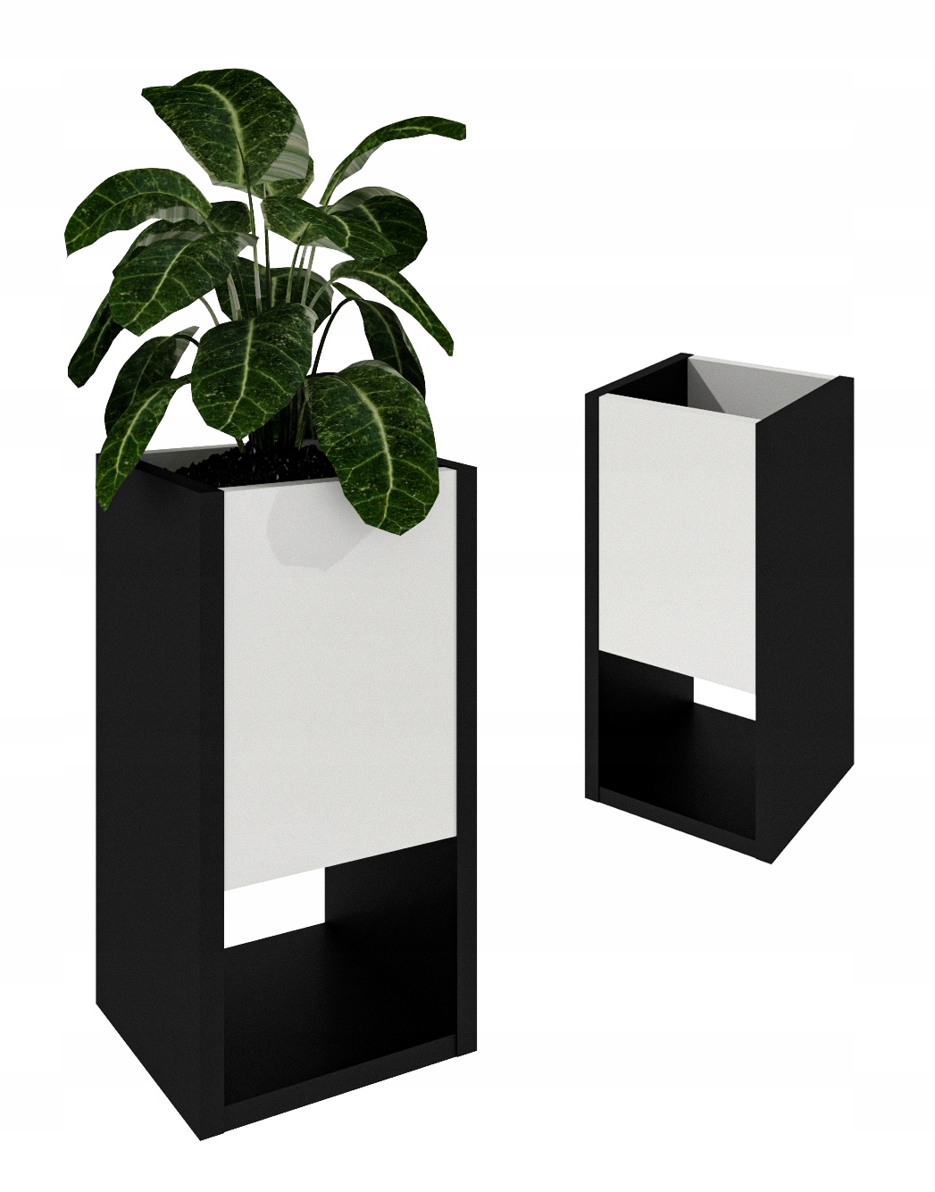 Stojanový květináč na květiny do domu loftový květináč Bílý