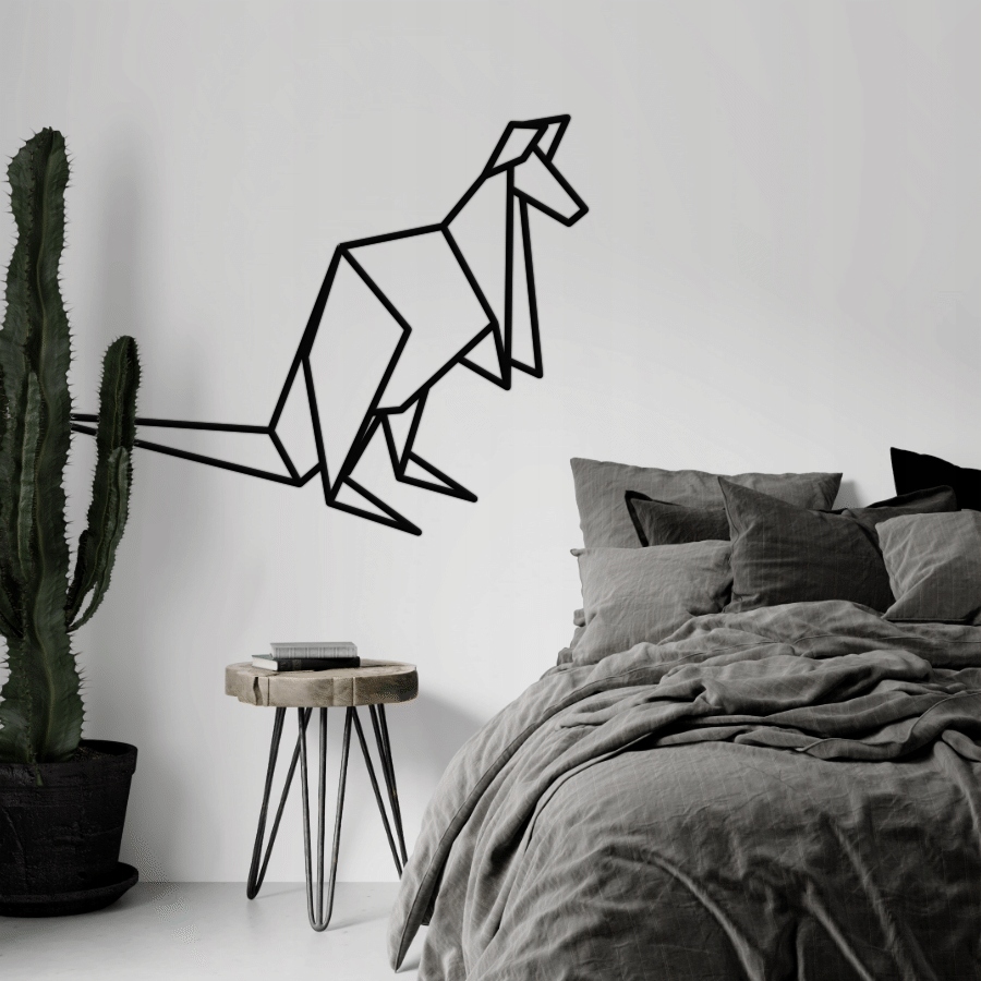 Klokan dřevěná dekorace Origami 70 cm do domácnosti