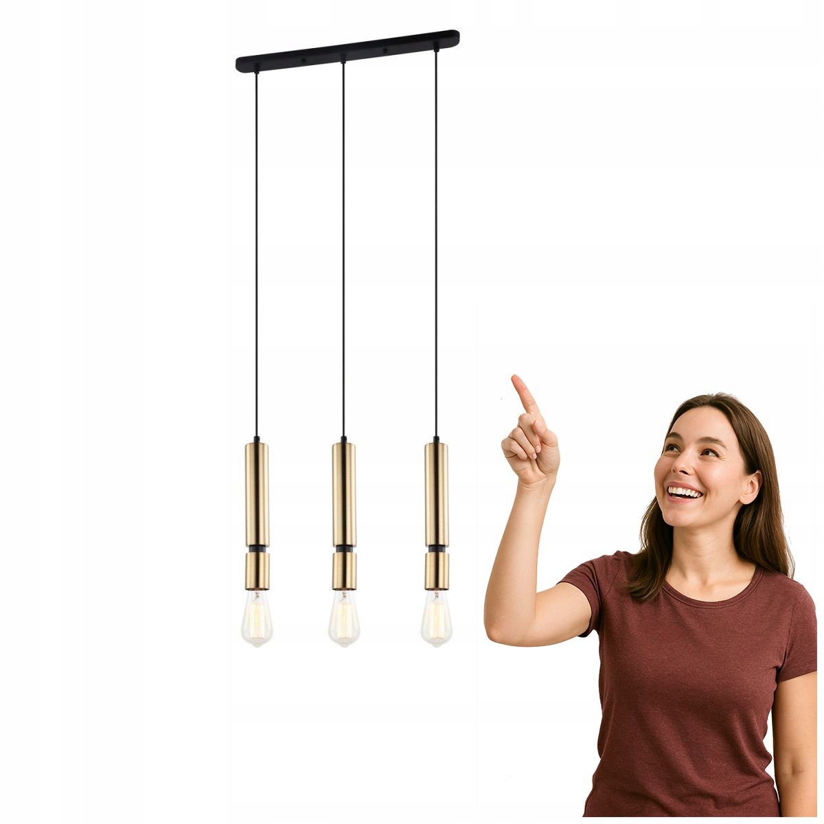 Závesná lampa Torla PEN-5041-3-BKBR Italux