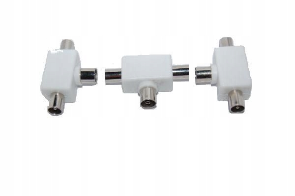 Trójnik antenowy gniazdo Tv 2 wtyki Tv