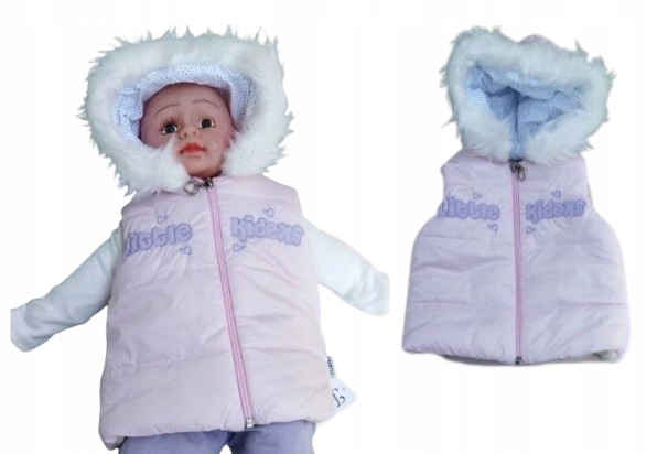 KAMIZELKA bezrękawnik kaptur LEKKO OCIEPLONA 74