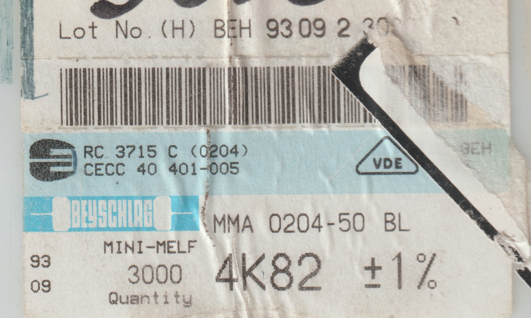 [100szt] 4K82 1% 50ppm rezystor Smd minimelf MMA0204 Beyschlag low noise