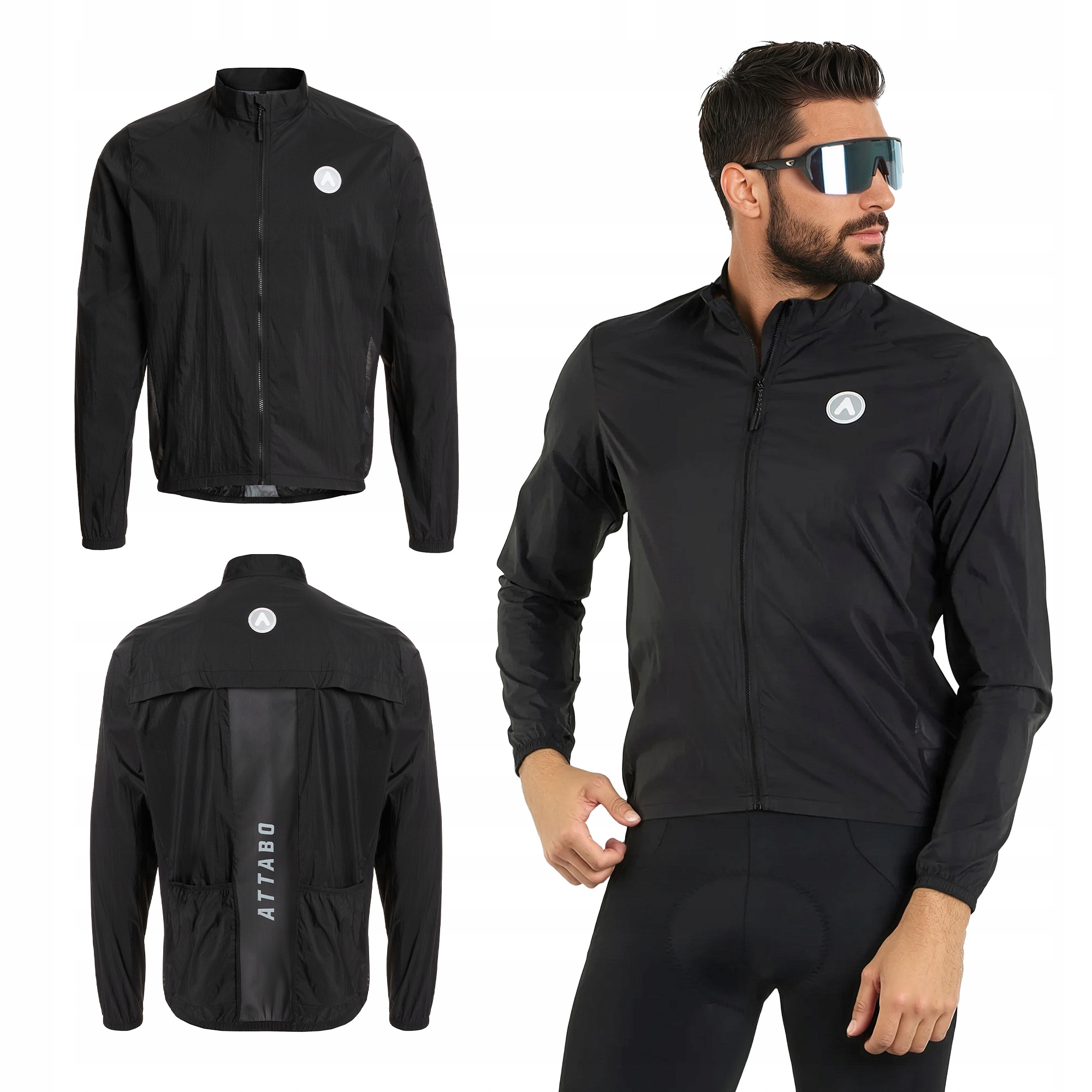 Kurtka rowerowa Attabo Cahayo Jacket Windproof czarny M Oddychająca Lekka