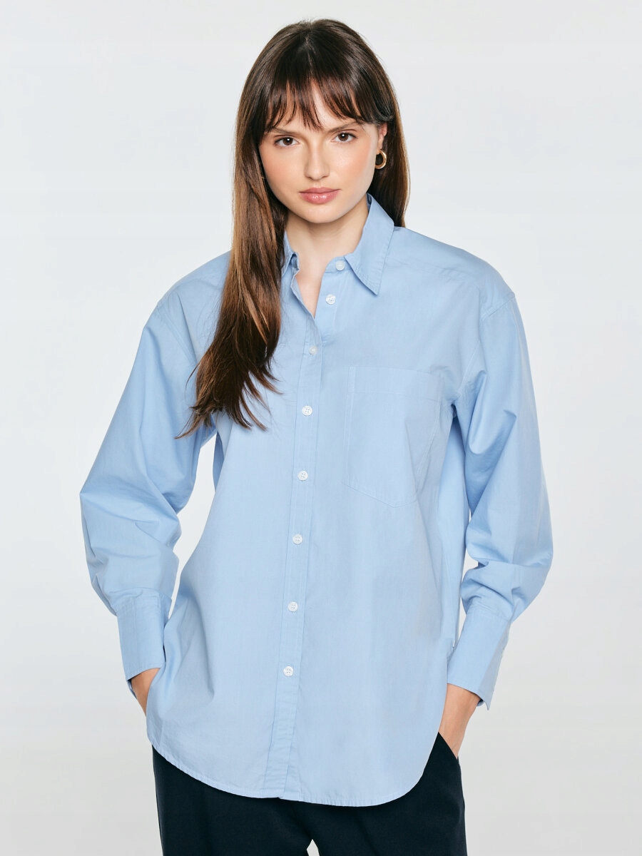 Dámská košile Big Star oversize modrá Lamesa 401 L