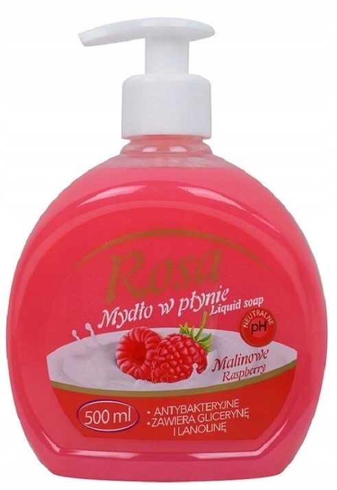 

Mydło Rosa 500ml z dozownikiem kremowe malinowe