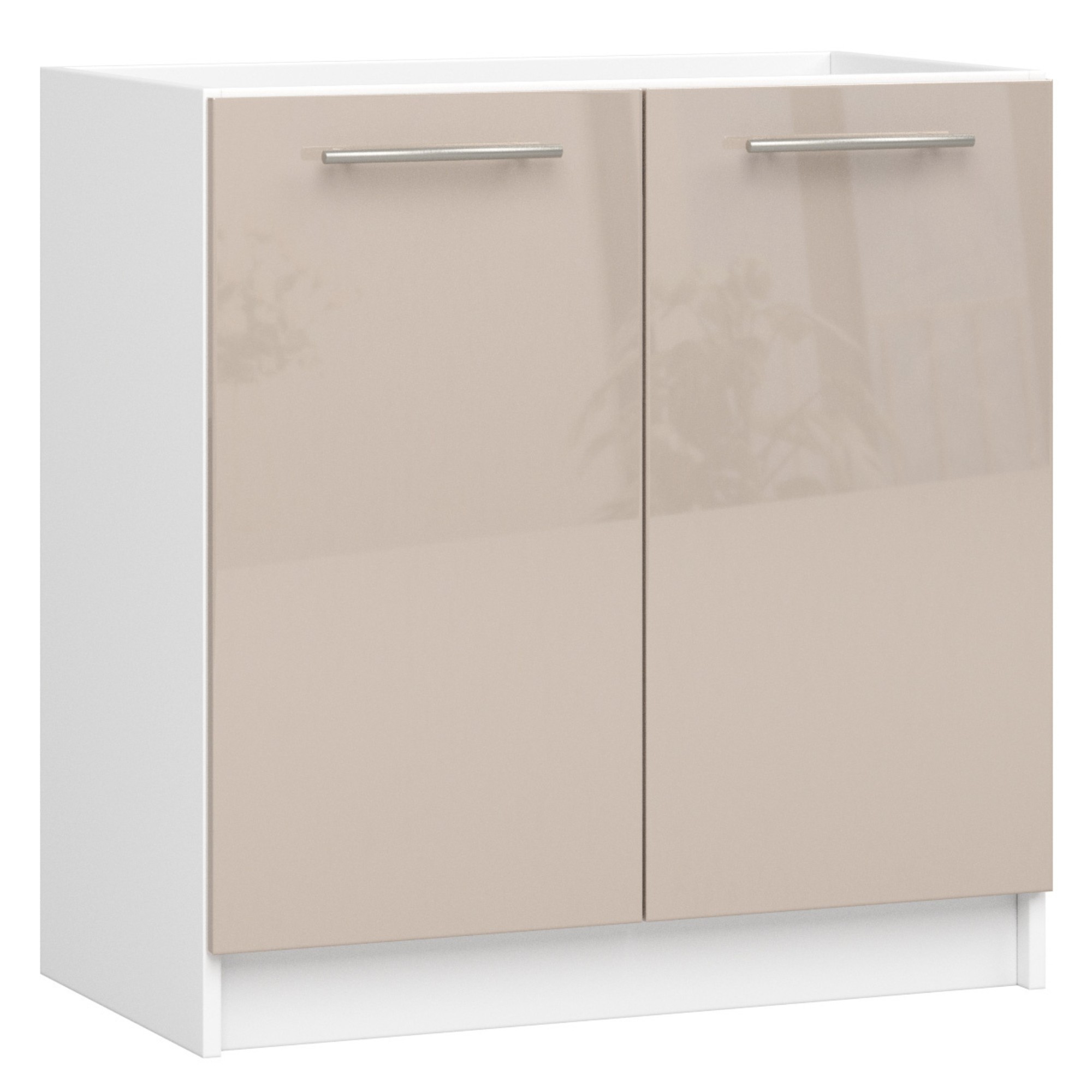 Kuchynská Skrinka Pod Drez Olivia S 80 cm Biela-cappuccino Lesklá Akd