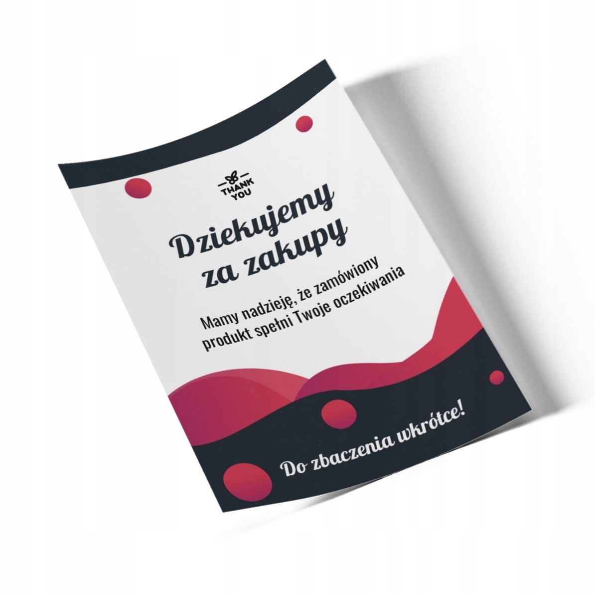 

Kartki z podziękowaniem za zakupy sztywne 100 szt