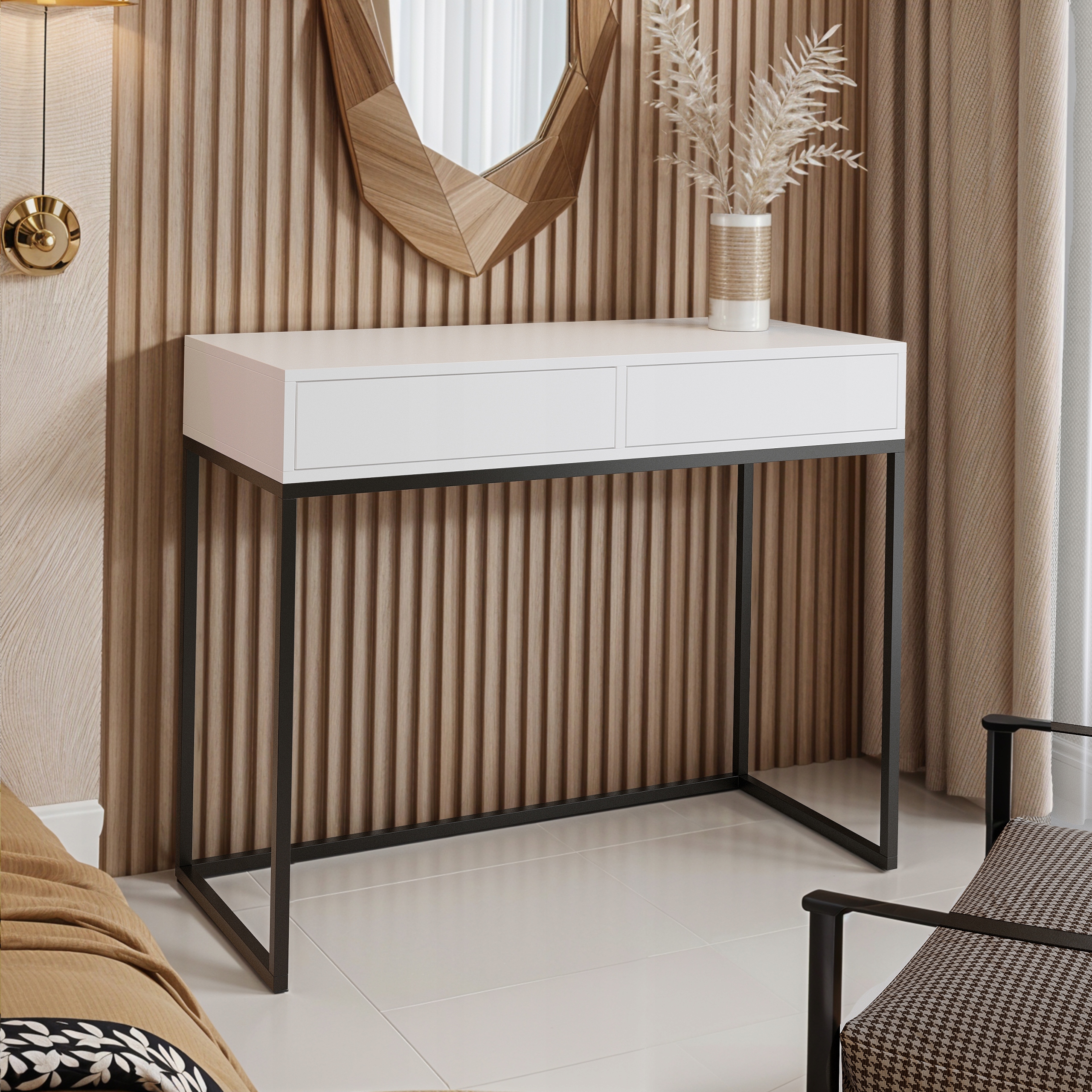 Toaletka Biurko 100cm czarny / biały