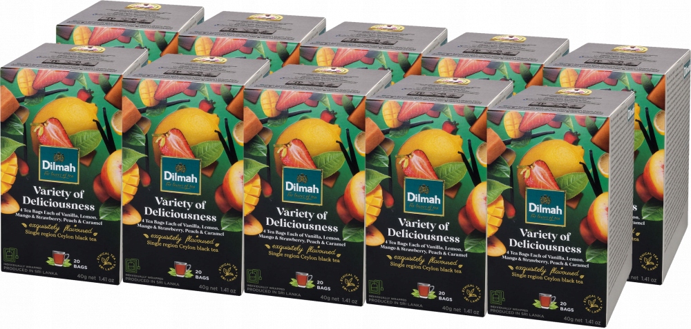 Zestaw herbat w kopertach Dilmah Variety of Fun Teas 5 smaków 20szt x10