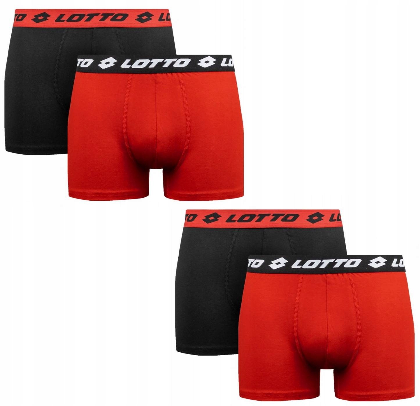 

2X Lotto Bokserki Bawełniane Męskie Red/black XL