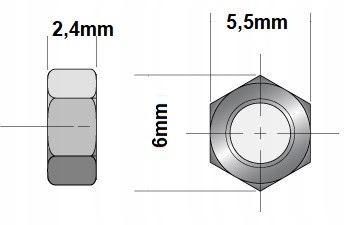 Nakrętka 6-kątna M3 Biały Ocynk 10szt. Producent Inna