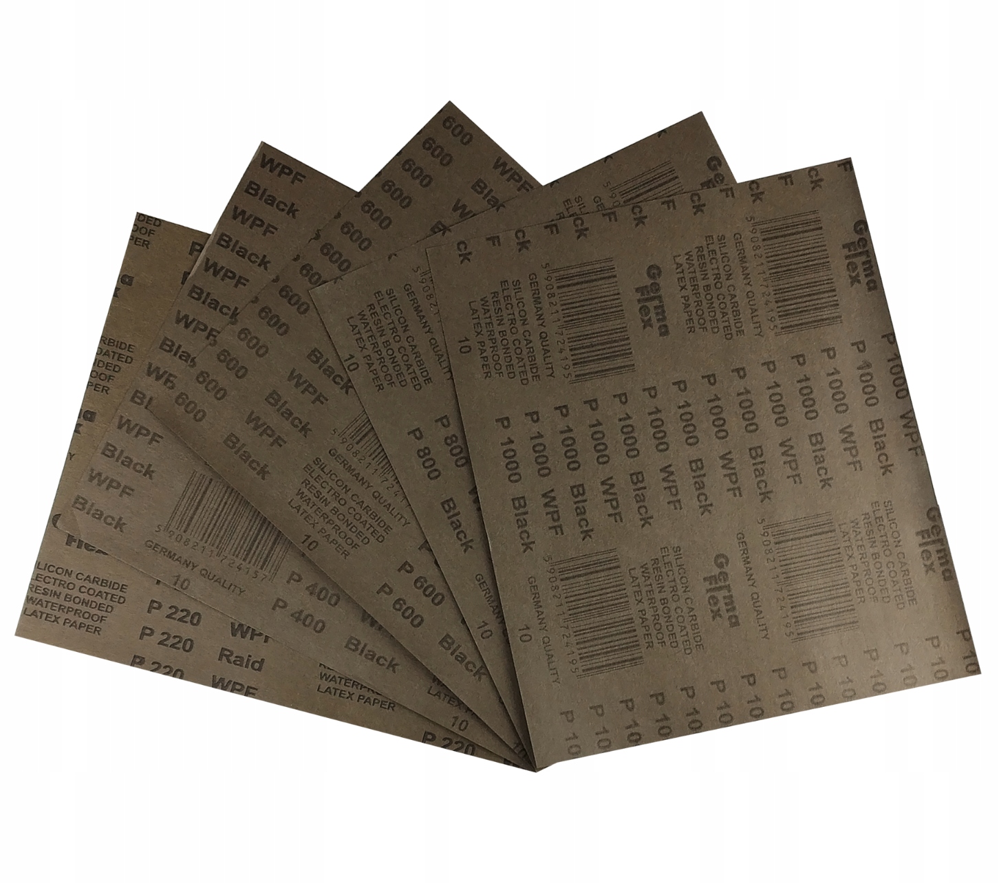 Zestaw Papier Wodny Arkusz A4 230x280 5szt P220 P400 P600 P800 P1000